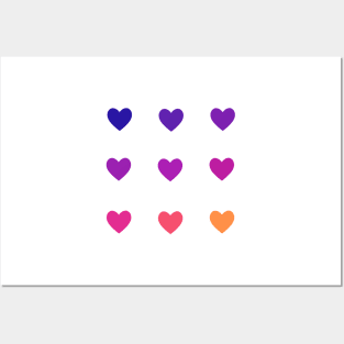 Mini Sunset Hearts Sticker Pack Posters and Art